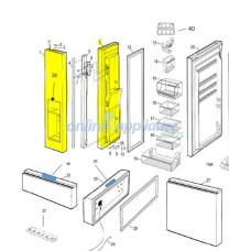 140053545277 Fridge Door Assembly Left Hand, Fridge, Electrolux. Genuine Part